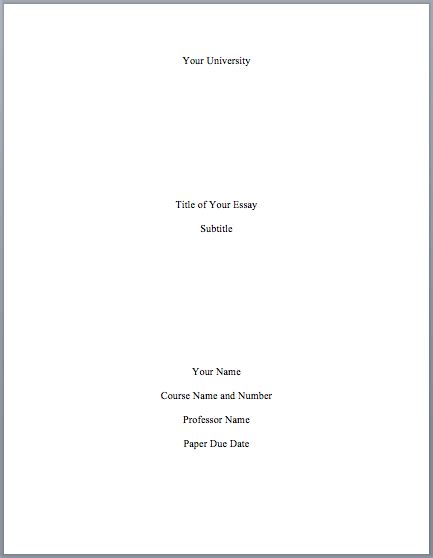 cover page example mla