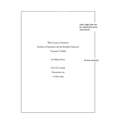 cover page example mla format