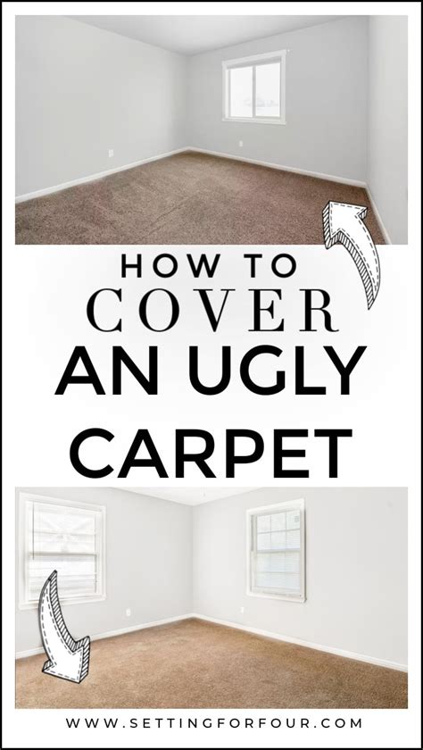 cover ugly brown carpet