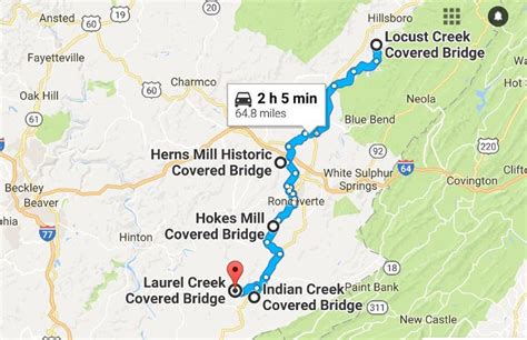 covered bridges in va map