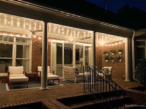 Covered Patio With String Lights