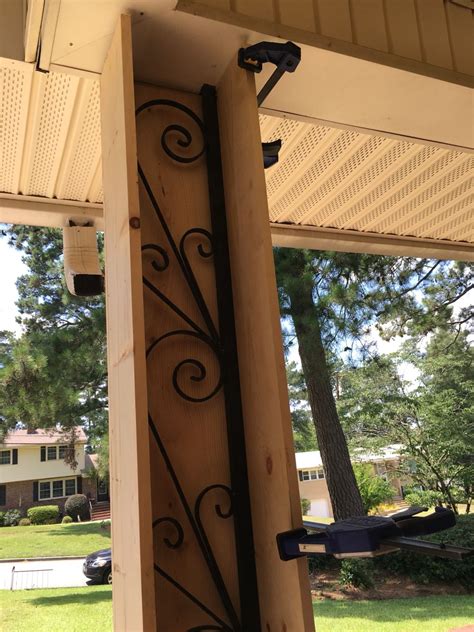 covering wrought iron porch post