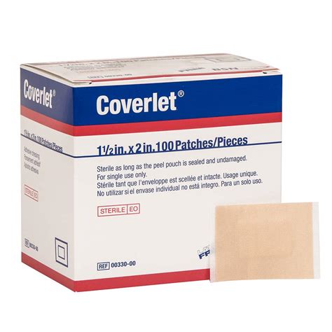 Coverlet Patches Adhesive Bandage 11/2" x 2" [Box of 100