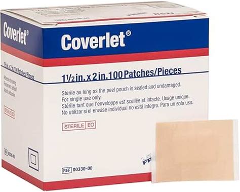 Coverlet Patches Adhesive Bandage 11/2" x 2" [Box of 100