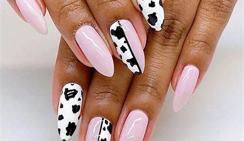 Cow Print Nails Pink And Black 22 Examples Of For Your Next