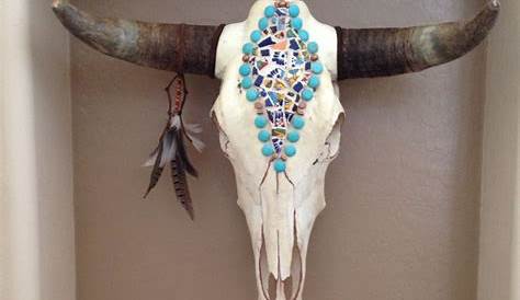 Decorated Cow Skull (Faux). Would you hang it on your walls? | Cow