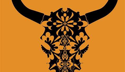 Longhorn head skull - bull or cow icon. Vector illustration. 12867371