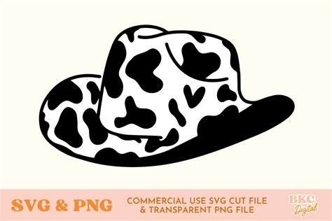 cow print cowboy hat svg