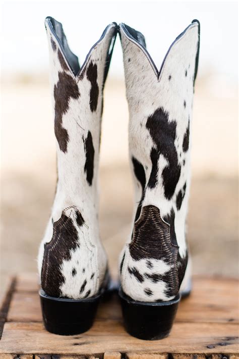 cow skin cowboy boots
