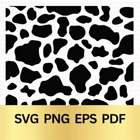 Cow print svg, Seamless cow pattern svg, png, eps, dxf, pdf ClipInk
