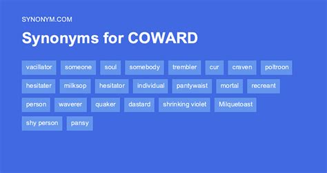 coward synonyms thesaurus