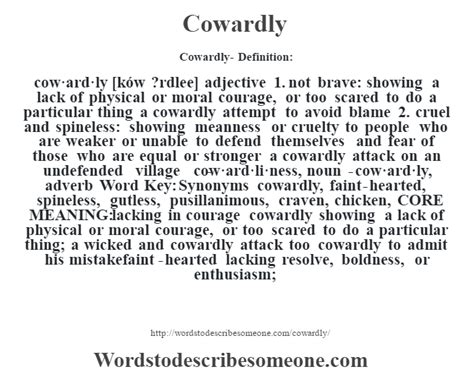 cowardly act meaning