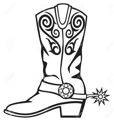cowboy boots clipart images black and white