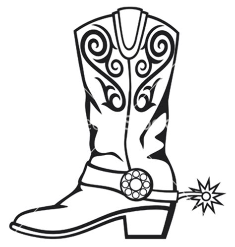 cowboy boots outline clipart