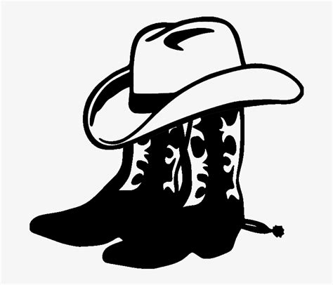 cowboy hat clipart black and white silhouette