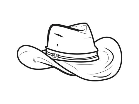 cowboy hat clipart black outline