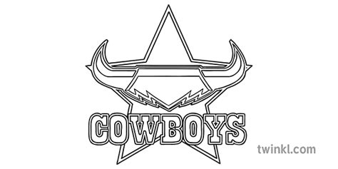 cowboys nrl logo black and white