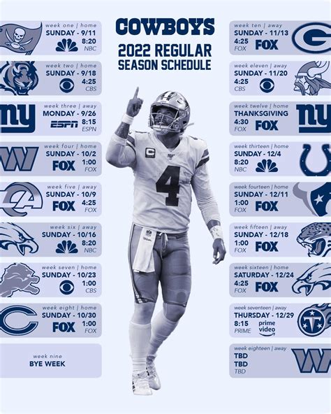 cowboys schedule 2022 season football