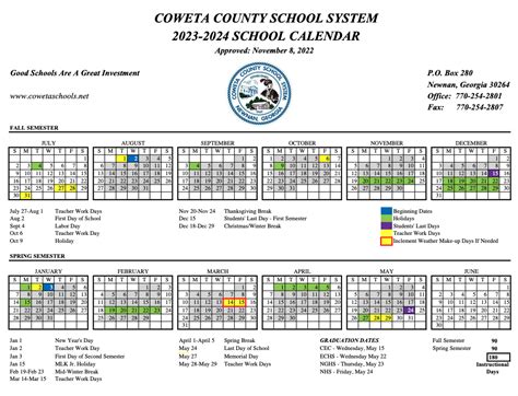 Coweta County Schools Calendar 2024-25
