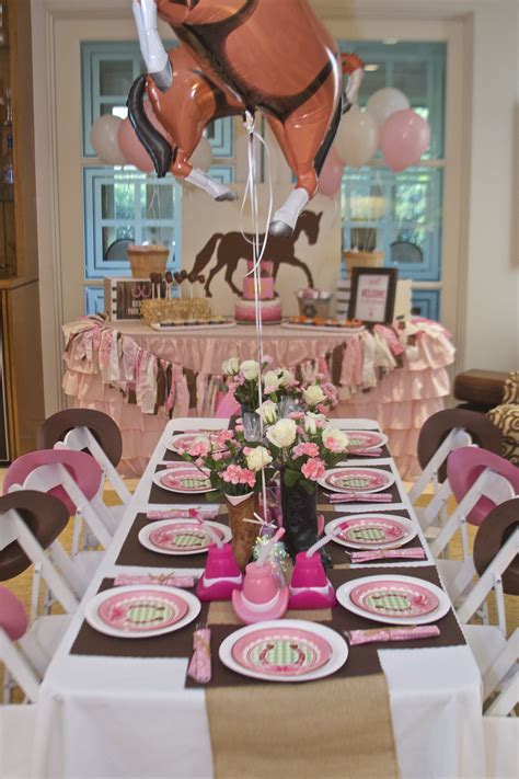 Pink and Aqua Cowgirl Themed Birthday Party! Pizzazzerie