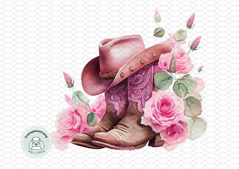 cowgirl boots and hat drawing