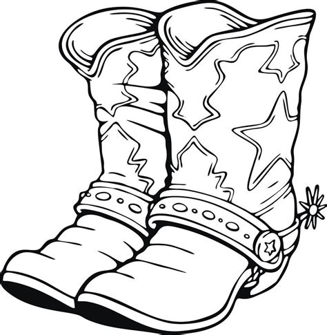 cowgirl boots coloring pages