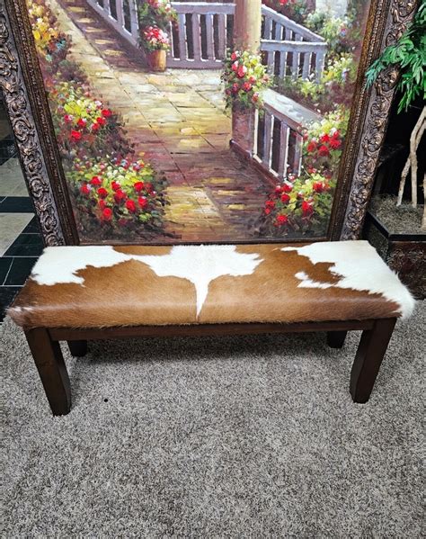Cowhide Bedroom Bench