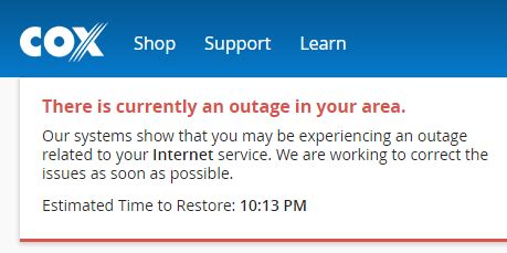 cox outage in my area