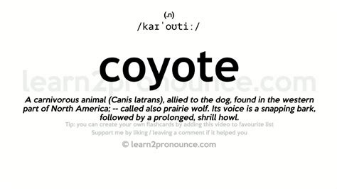 coyote or coyote pronunciation