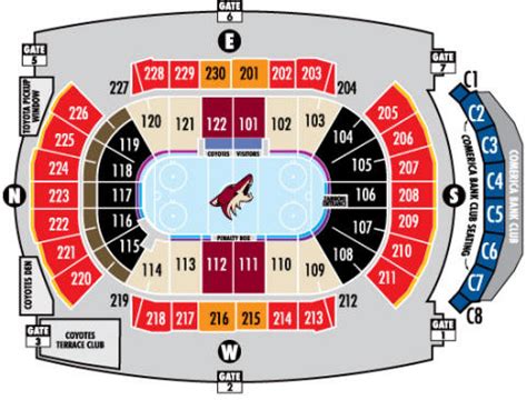 coyotes hockey arena seating chart