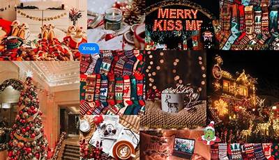 Cozy Christmas Aesthetic Wallpaper Collage Laptop