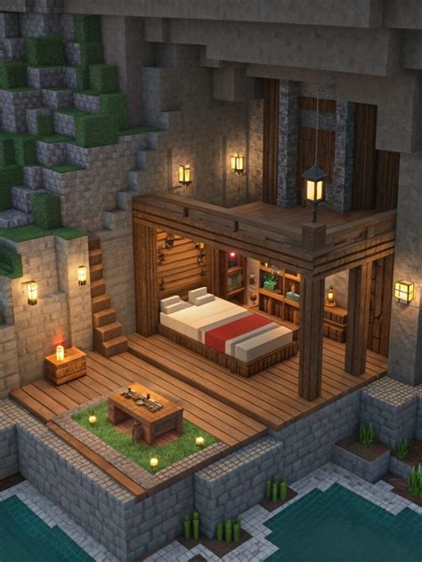 Cozy and serene bedroom in Minecraft