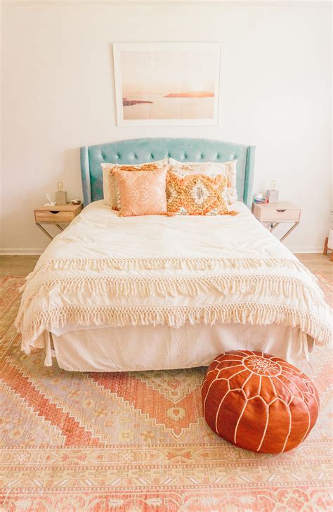 cozy peach bedroom