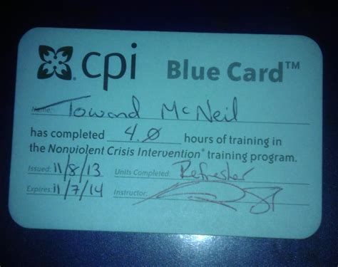 cpi blue card meaning