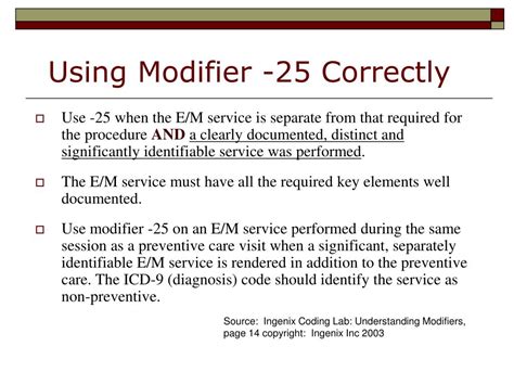 cpt code 25 modifier description