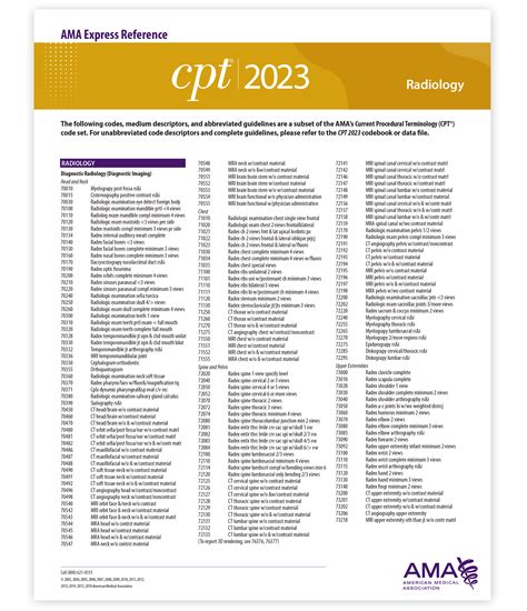 cpt codes 2023 list