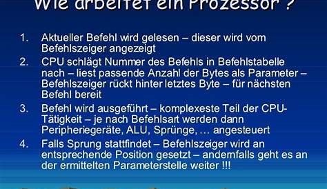 Aufbau Und Aufgaben Des Prozessors (Cpu)