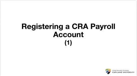 cra payroll account setup