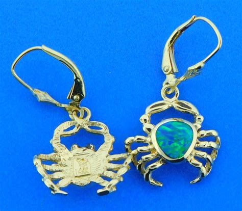 Crab Opal Earrings
