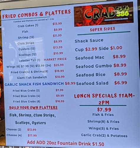Crab Shack 386 Menu
