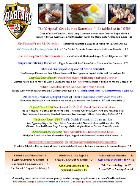 Crabcake Factory Breakfast