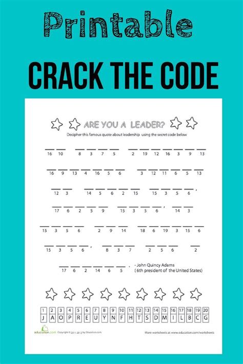 Crack The Secret Code Printables