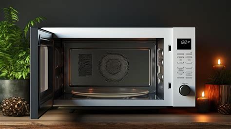 cracked microwave, close up