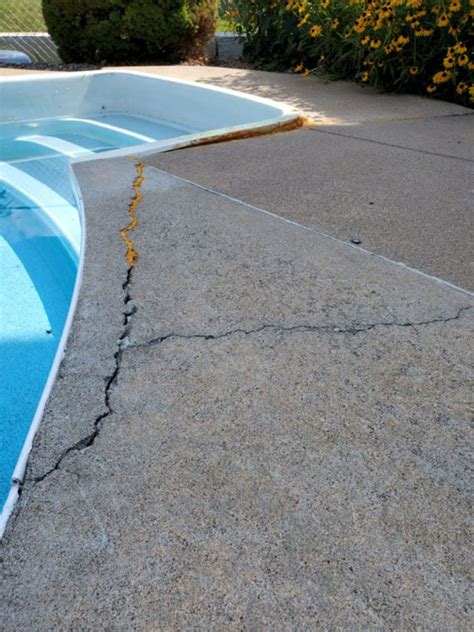 Cracked pool surface