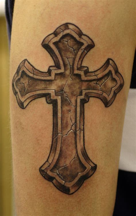 Incredible Cracked Skin Cross Tattoo Design References