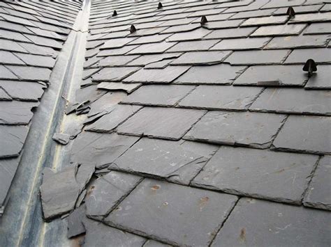 cracked slate roof tile