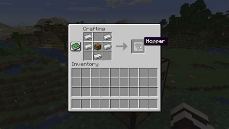 crafting recipe for hopper minecraft