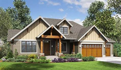 Plan 69642AM: One Story Craftsman with Finished Lower Level | Craftsman