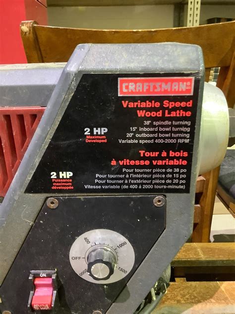 Craftsman variable speed wood lathe