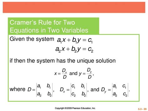 Cramer's Rule 2 Variables